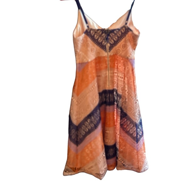 Maeve beautiful orange blue fully lined dress. Size 8. - Picture 2 of 14